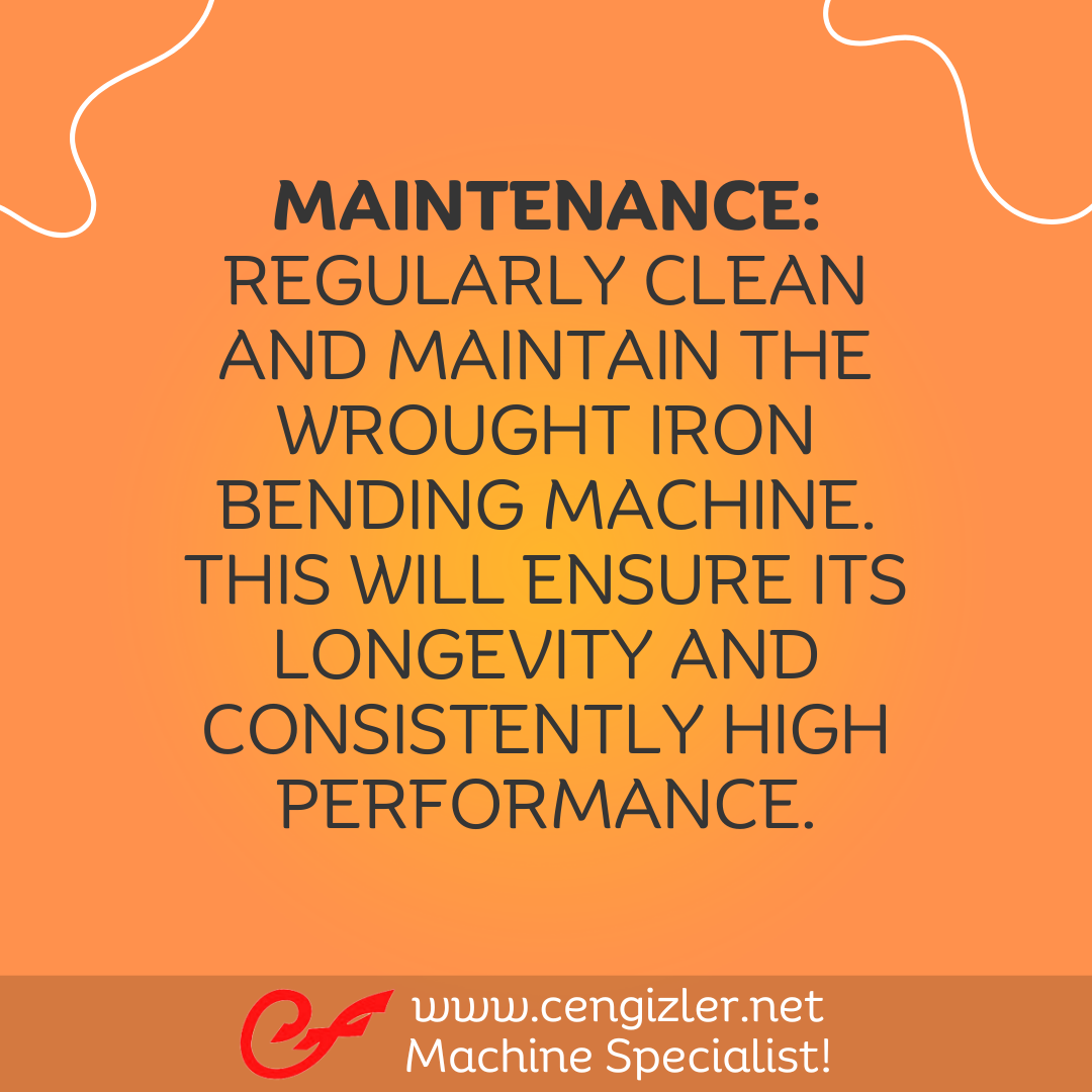 3 Maintenance. Regularly clean and maintain the wrought iron bending machine. This will ensure its longevity and consistently high performance
